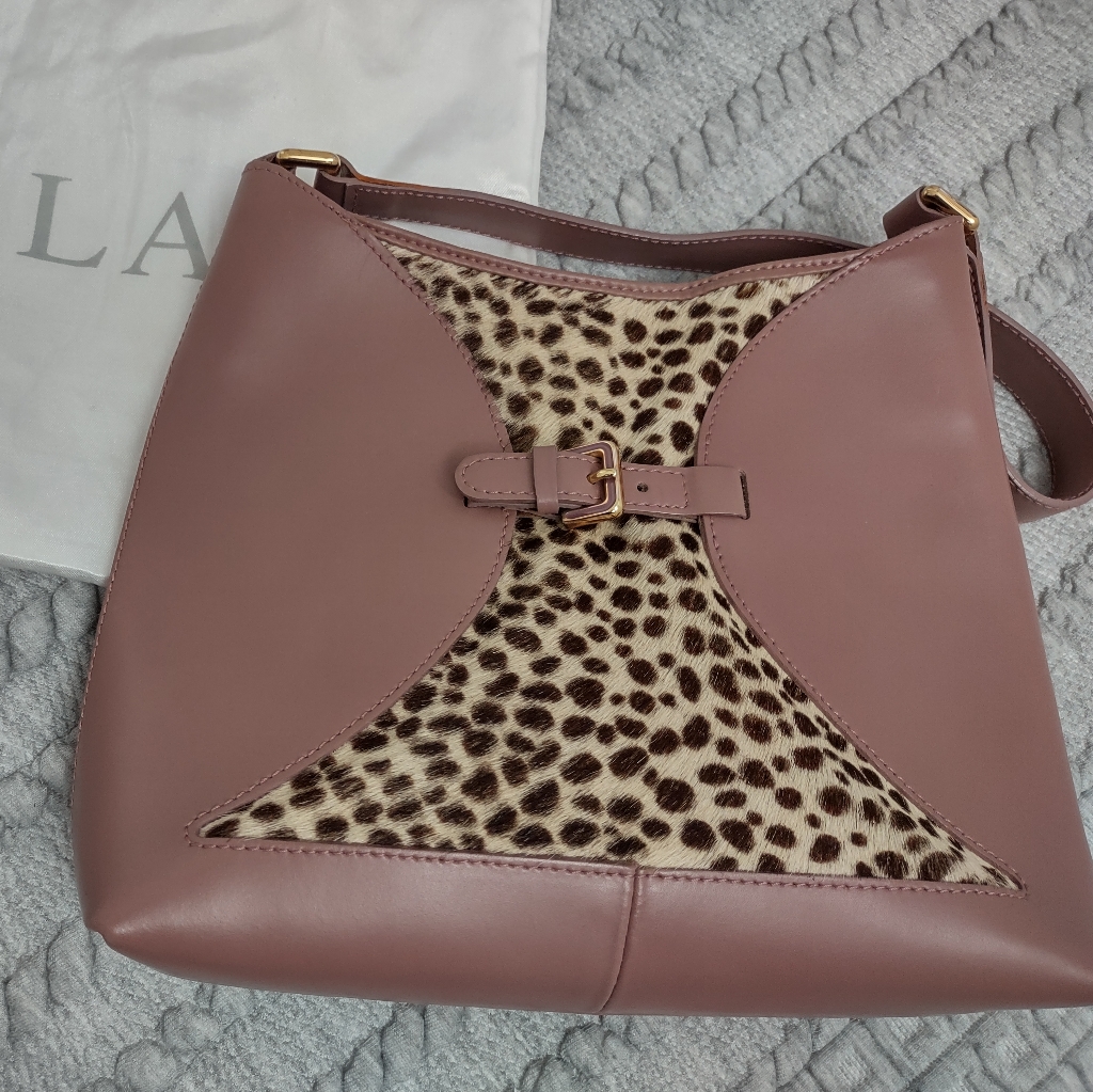 Furla Leather/Animal Hide Print Purse